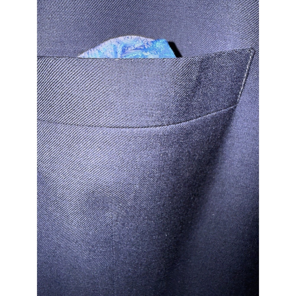 Sam Surin Bespoke Tailor Super 150's Fine Italian Wool Navy‎ Sport Coat 48L Luxe - Picture 9 of 14